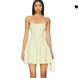 REVOLVE Grace Strapless Mini Dress Butter Yellow